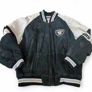 NFL Black and grey Raiders Bomber zip up Jacket size L